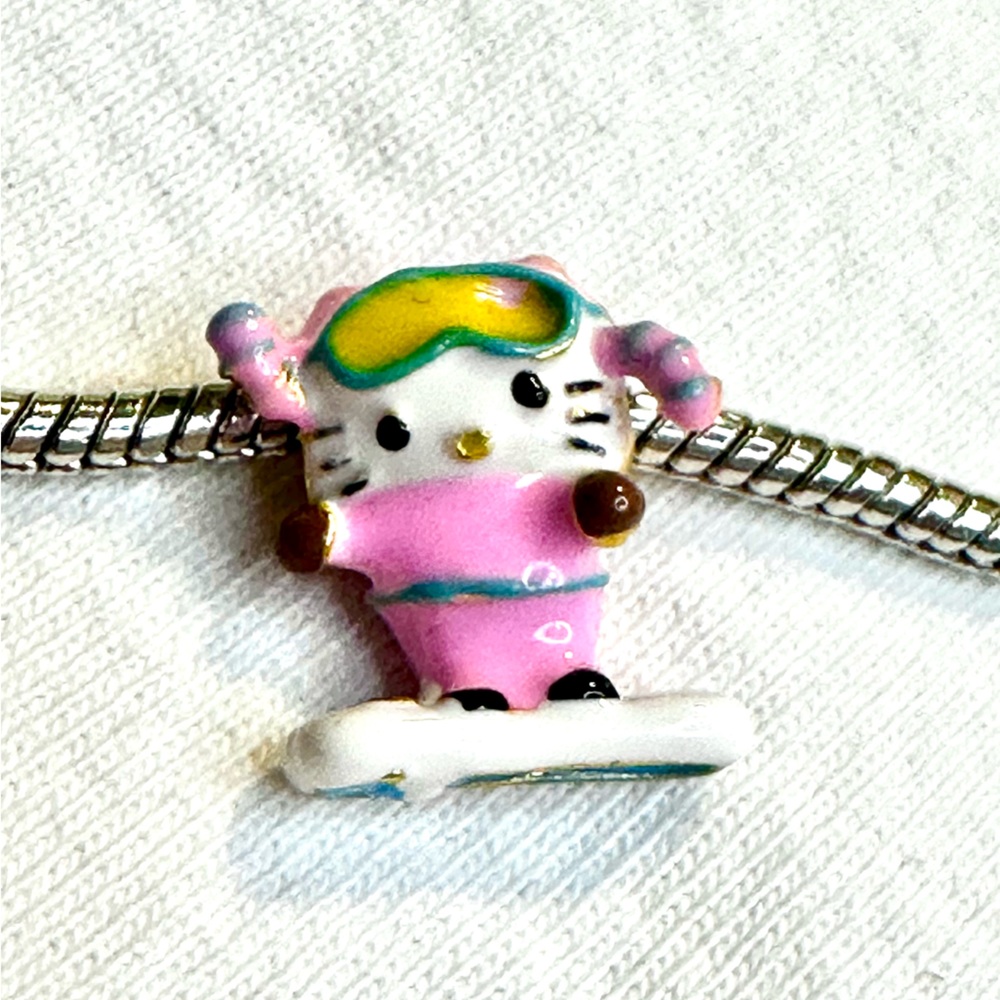 Hello Kitty skiing *RARE* hand-painted charm